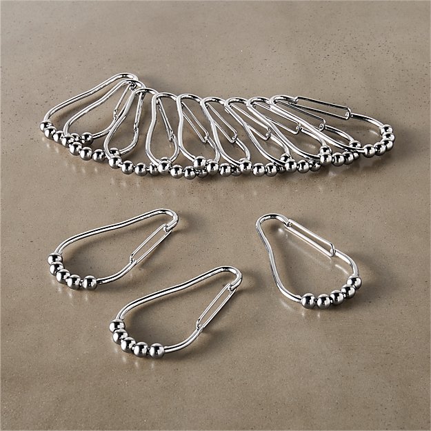 shower curtain roller clips set of 12 CB2