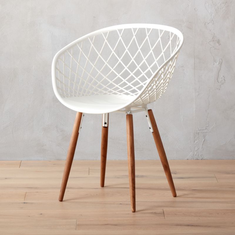 sidera white crosshatch chair Reviews CB2