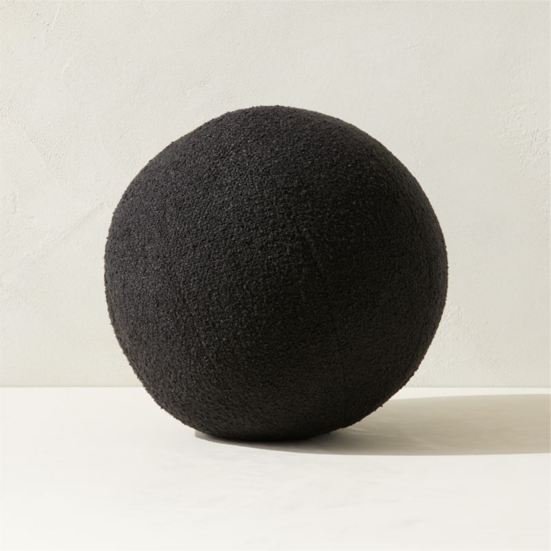 Silves Black Boucle Sphere Outdoor Throw Pillow 12