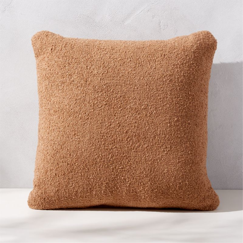 Silves Light Brown Boucle Outdoor Throw Pillow 20''x20