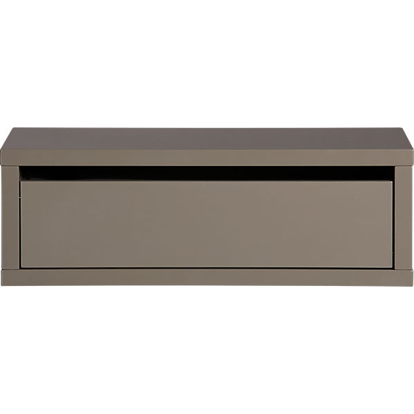 slice grey wall mounted storage shelf in storage  CB2