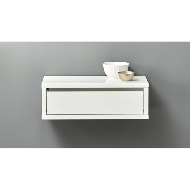 slice white wall mounted shelf | CB2