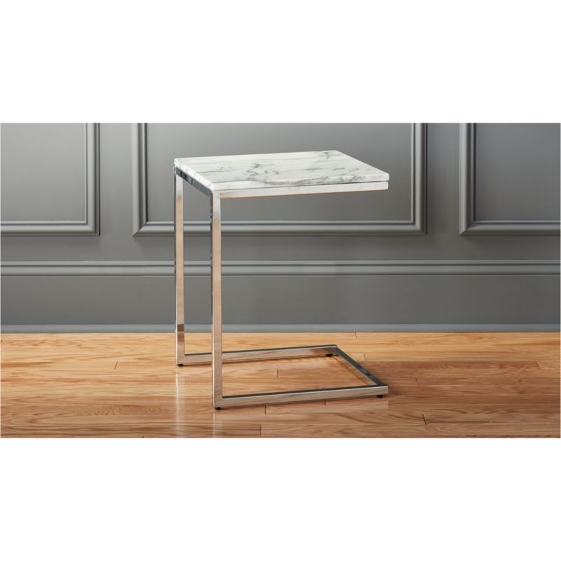 smart marble top side table | CB2