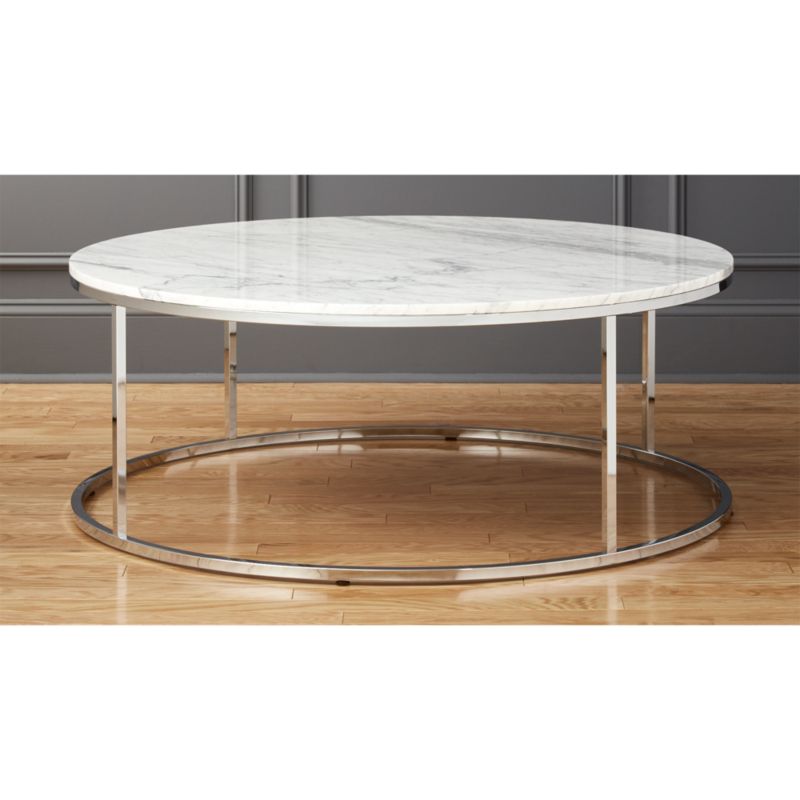 Smart Large Round Marble Top Coffee Table | CB2