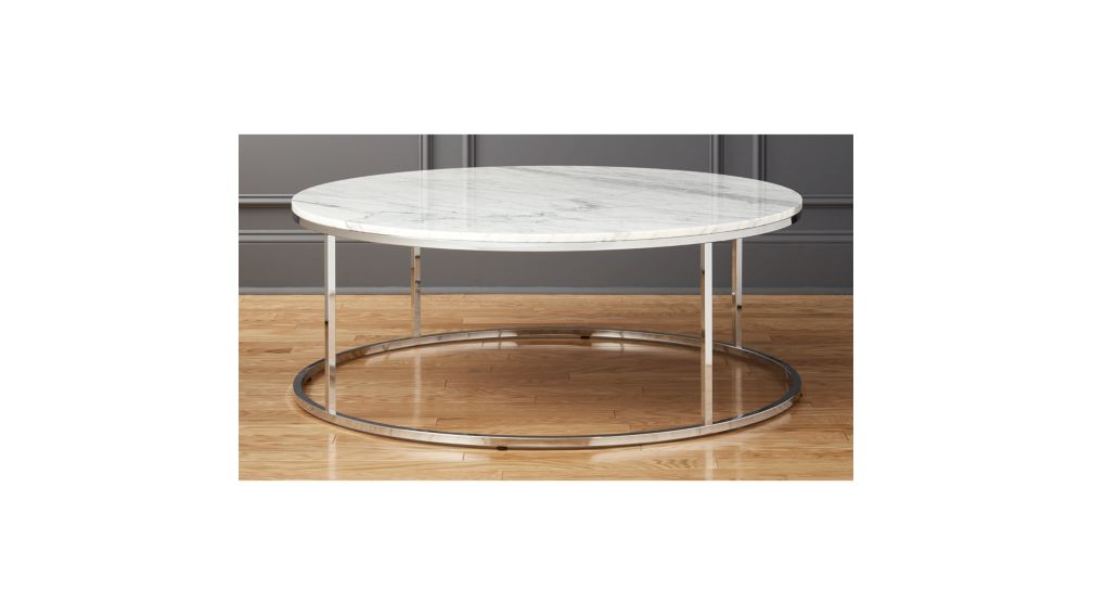 Smart Large Round Marble Top Coffee Table + Reviews | CB2