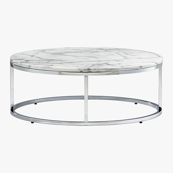 smart round marble top coffee table in accent tables  CB2