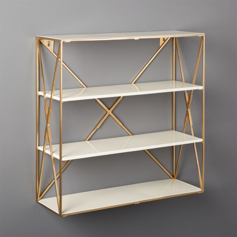 Smith Large Brass Wall Shelf + Reviews CB2