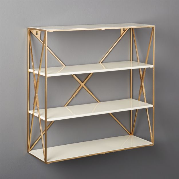 Smith Large Brass Wall Shelf in shelving, wall hooks ...