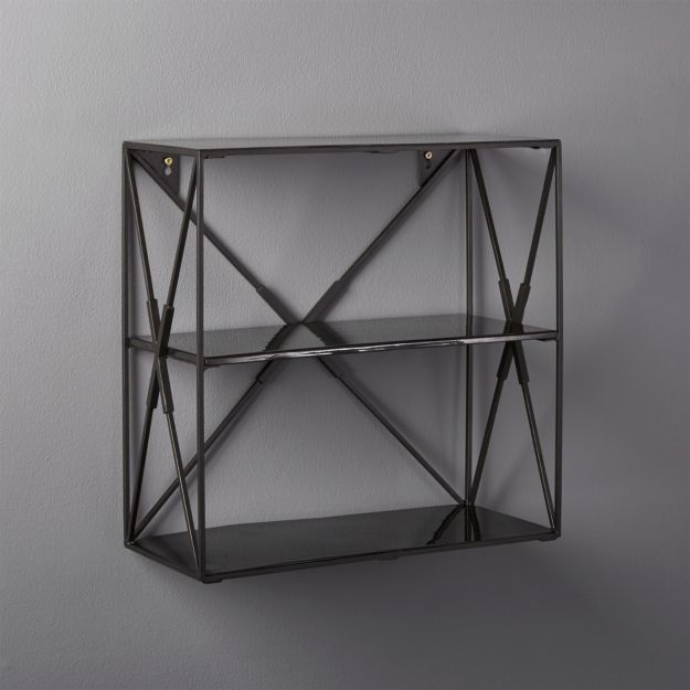 Smith Small Black Wall Shelf + Reviews CB2