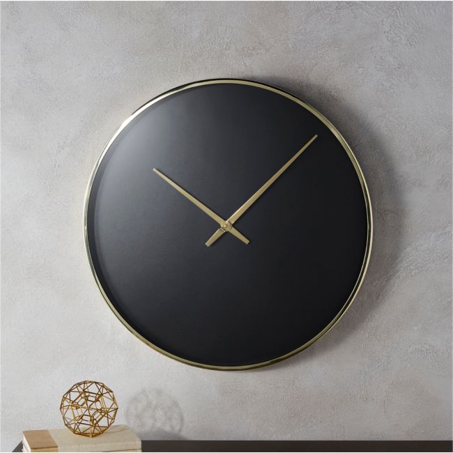 Online Designer Other Solitaire Black and Gold Wall Clock