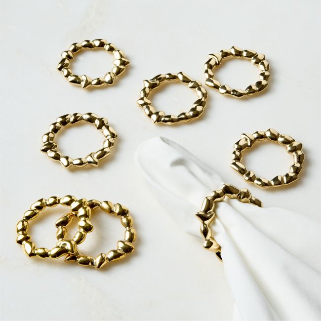 CB2 Spina Napkin Ring Brass Set of 8