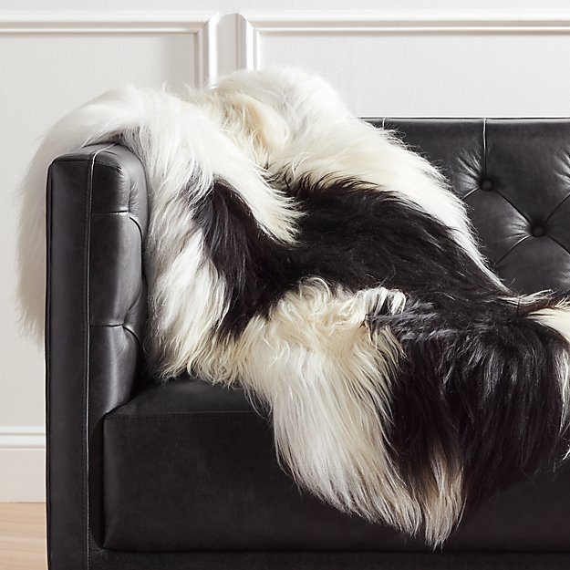 Spotted Sheepskin Throw CB2