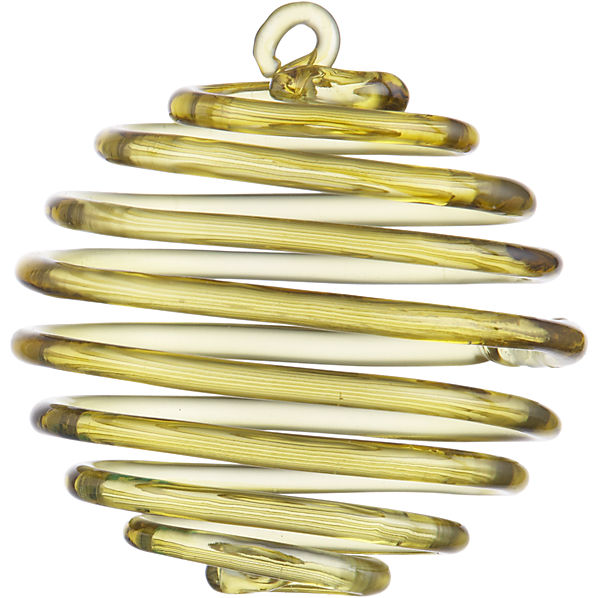 glass spring chartreuse ornament in holiday  CB2