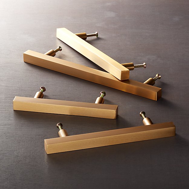 Brushed Brass Square Handles CB2