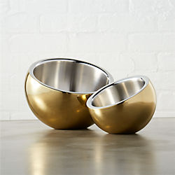 stainless steel gold snack bowls