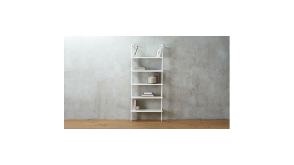 stairway white wall mounted bookshelf + Reviews CB2