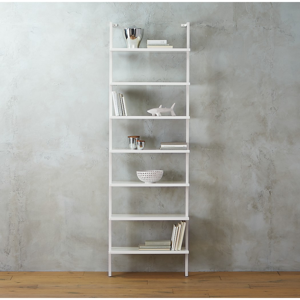 Stairway White Ladder Bookcase + Reviews | CB2 | Wall mounted