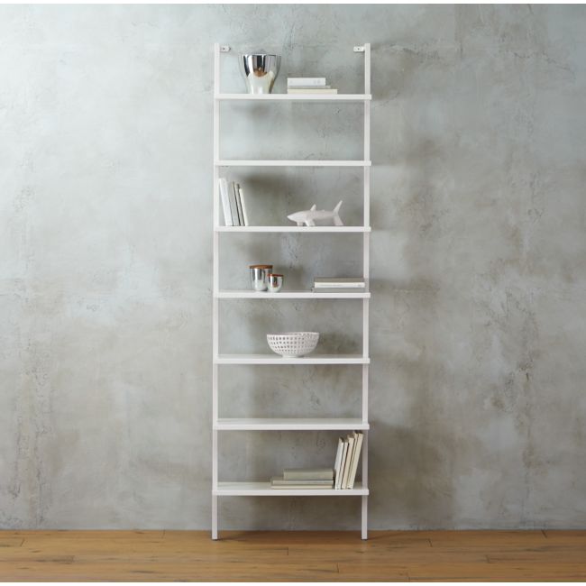 Online Designer Nursery Stairway White 96" Wall Mounted Bookcase