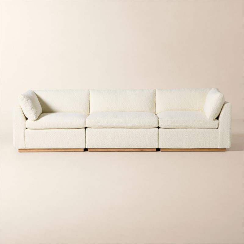 Stormo 4-Piece L-Shaped Ivory Boucle Sectional Sofa