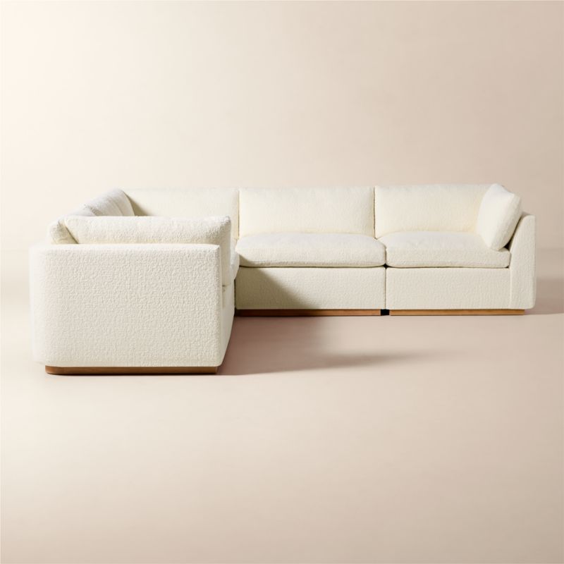 Stormo 4-Piece L-Shaped Ivory Boucle Sectional Sofa