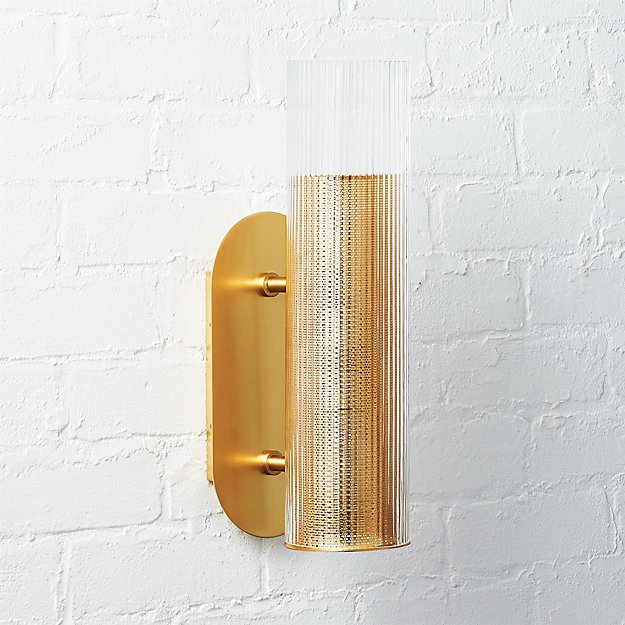 Perforated Ribbed Glass Wall Sconce CB2