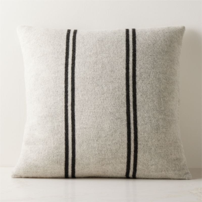 Stripes Ivory and Black Alpaca Throw Pillow Cover 23