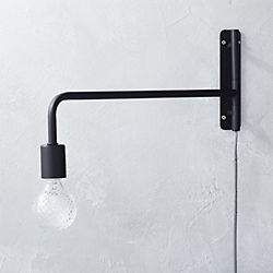 swing arm black wall sconce
