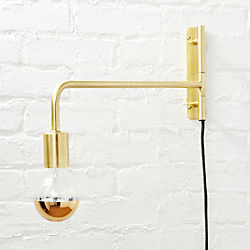 swing arm brass wall sconce