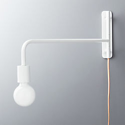 swing arm white wall sconce