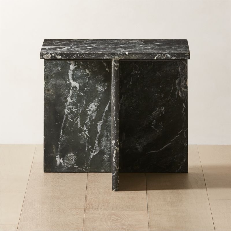 Anoki Grey Marbled Resin Side Table