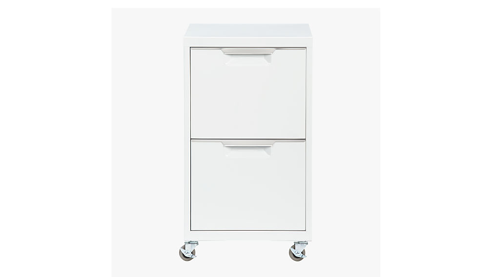 TPS white 2-drawer filing cabinet | CB2