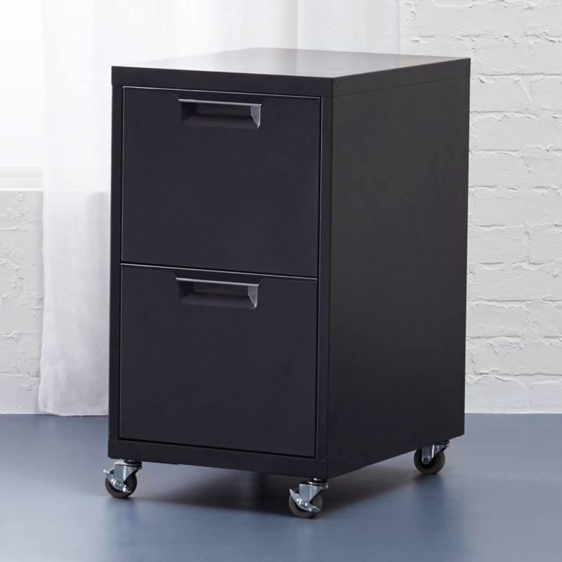 tps black 2-drawer file cabinet | cb2