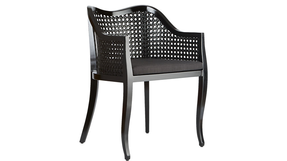 tayabas black cane side chair with black cushion CB2