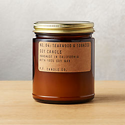 teakwood and tobacco soy candle