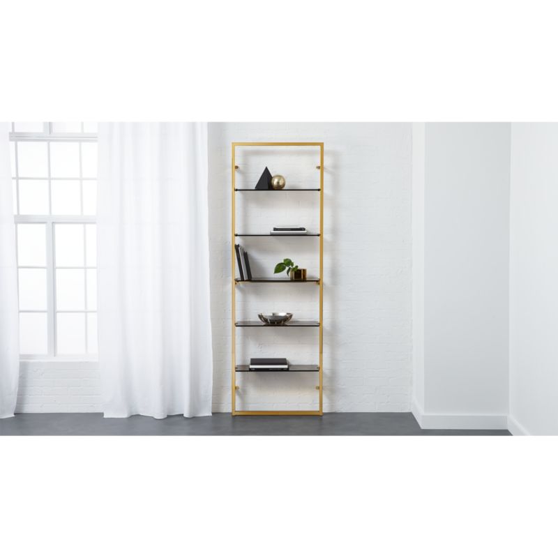 tesso bronze 84" wall mounted bookcase | CB2