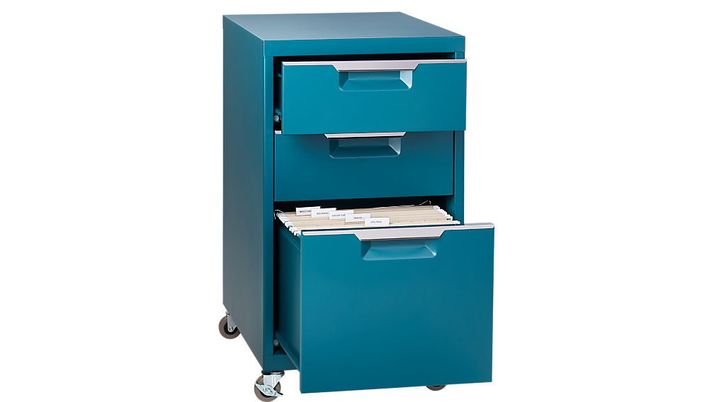 TPS 3drawer teal file CB2