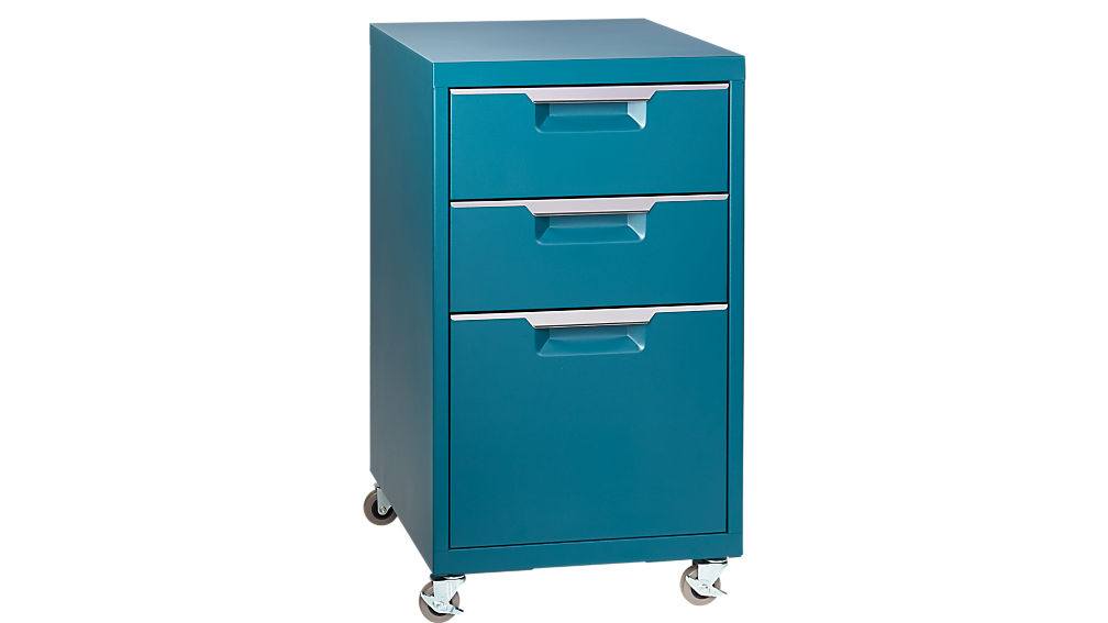 TPS teal 3drawer filing CB2