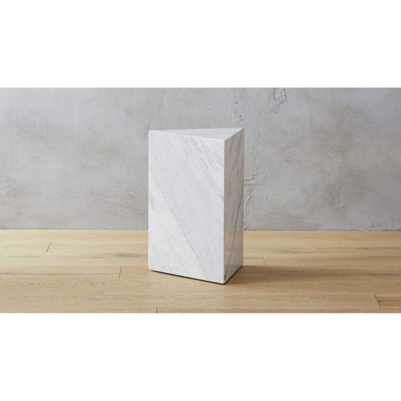 Tri White Marble Side Table | CB2