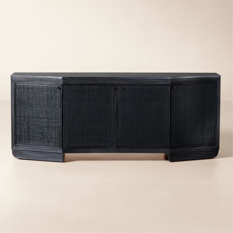 Martinez 85" Acacia and Bronze Metal Credenza