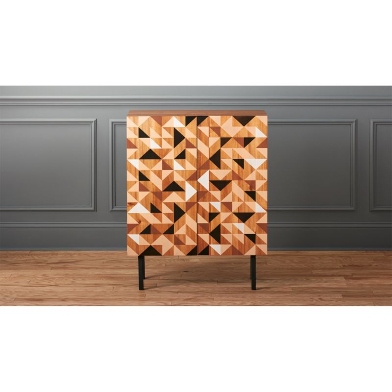 triad wood geometric cabinet | CB2