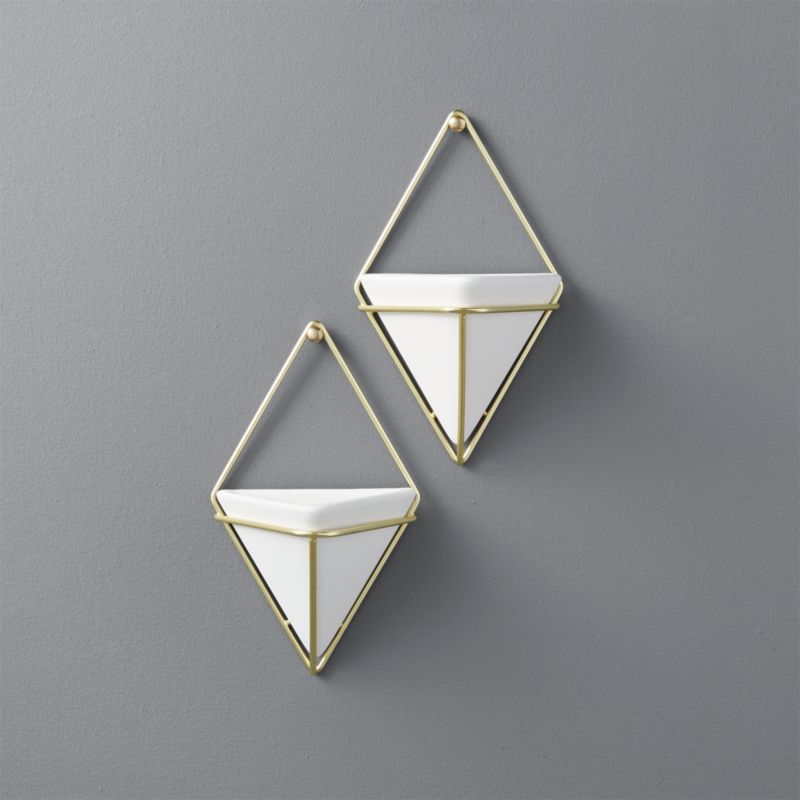 set of 2 trigg small wall vases CB2