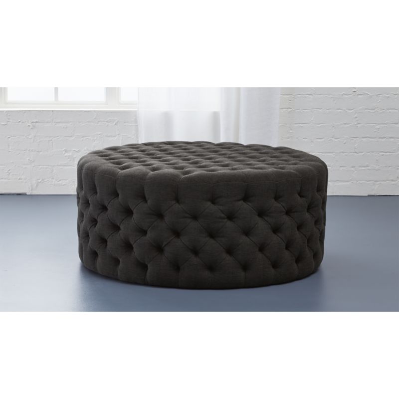 tufted ottoman CB2