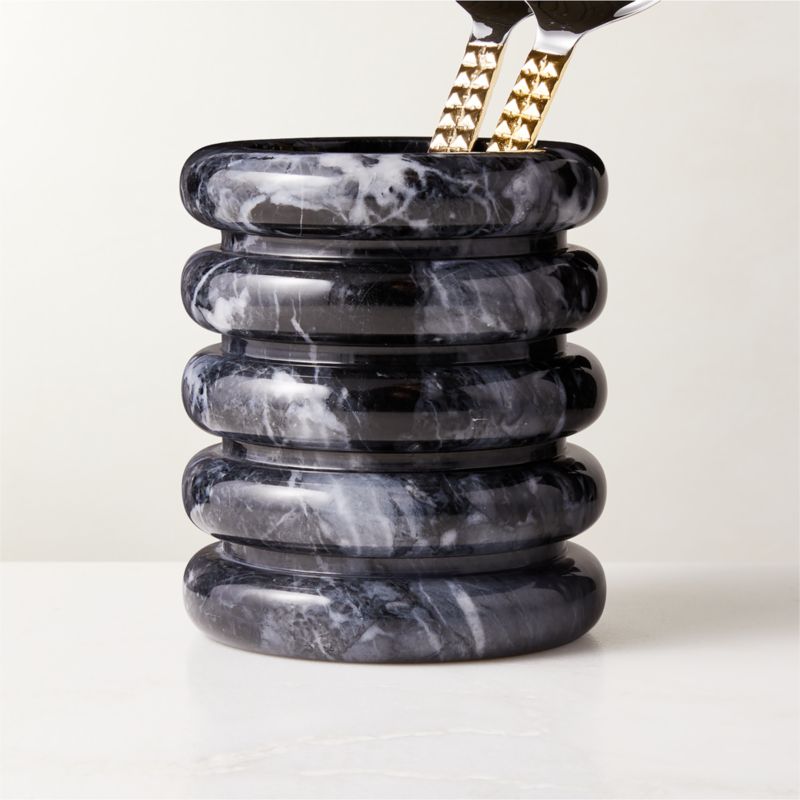 Nexus Black Marble Two-Tier Storage Box