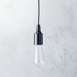 utility graphite pendant light (with bulb)