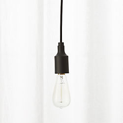 utility matte black single pendant light
