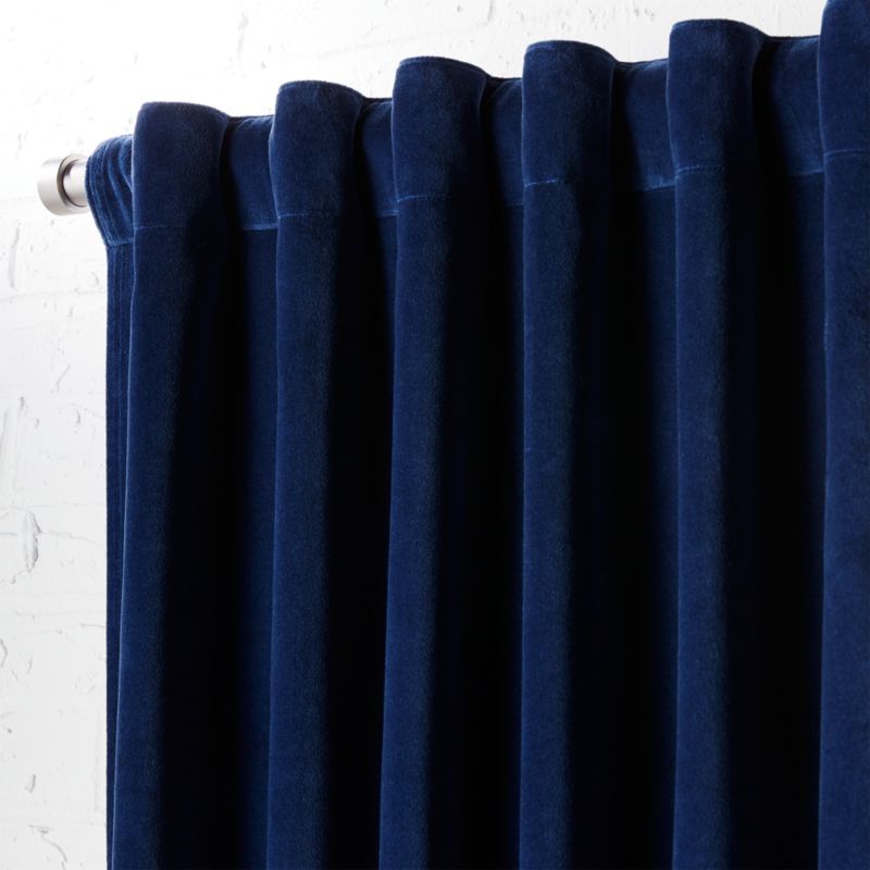 velvet navy curtain panel 48"x96" CB2