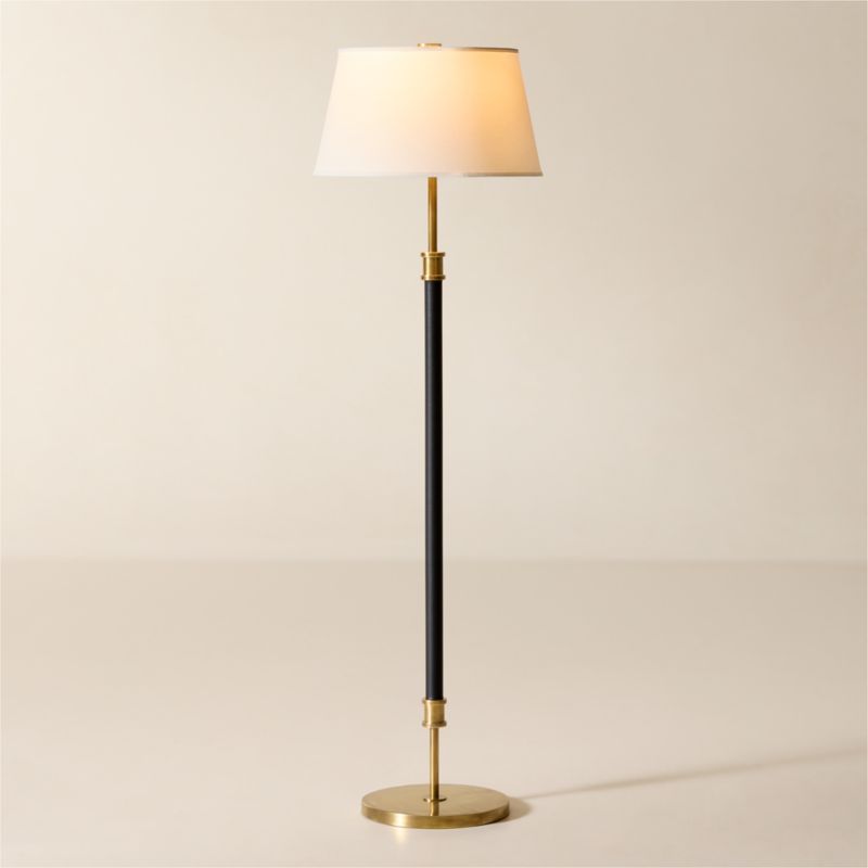 Ori Globe Floor Lamp with Black Wood Base