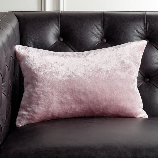 Pink crushed velvet pillow hot sale