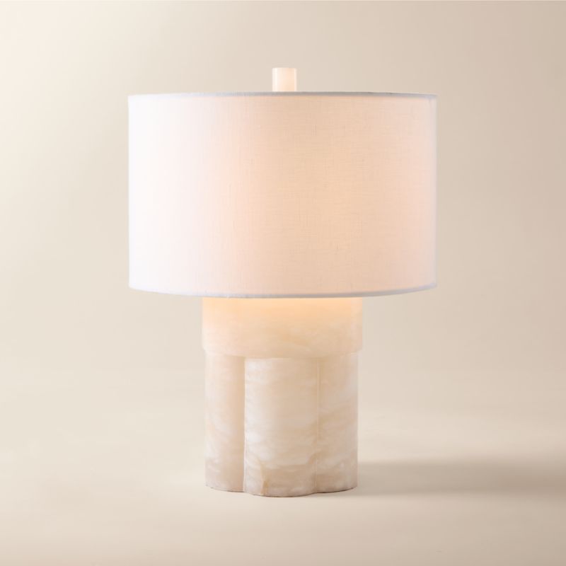 Senza White Glass Table Lamp