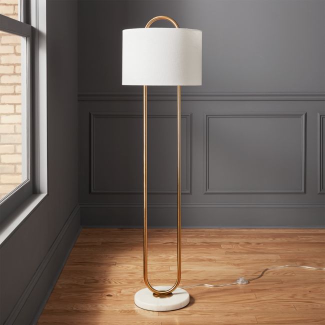 Online Designer Living Room Warner Marble Base Floor Lamp